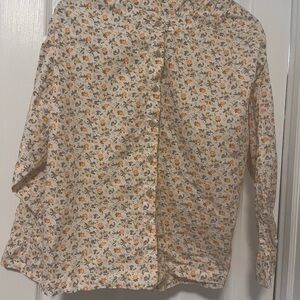 Lou & Grey Floral Blouse in Orange and Cream